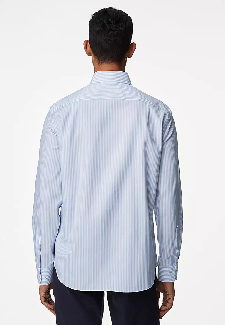 Regular Fit Non Iron Pure Cotton Striped Shirt