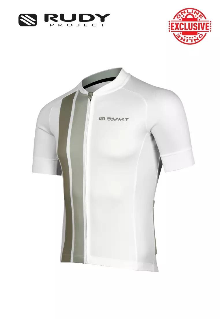 Vertical Cycling Jersey – White | Breathable Performance Apparel