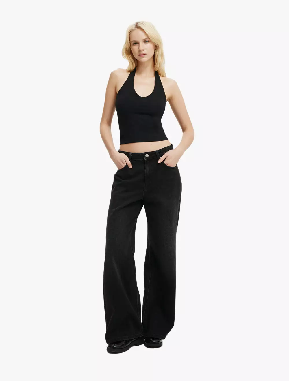Cotton On -  Pakaian Luxury  - All Day V Neck Halter - Black