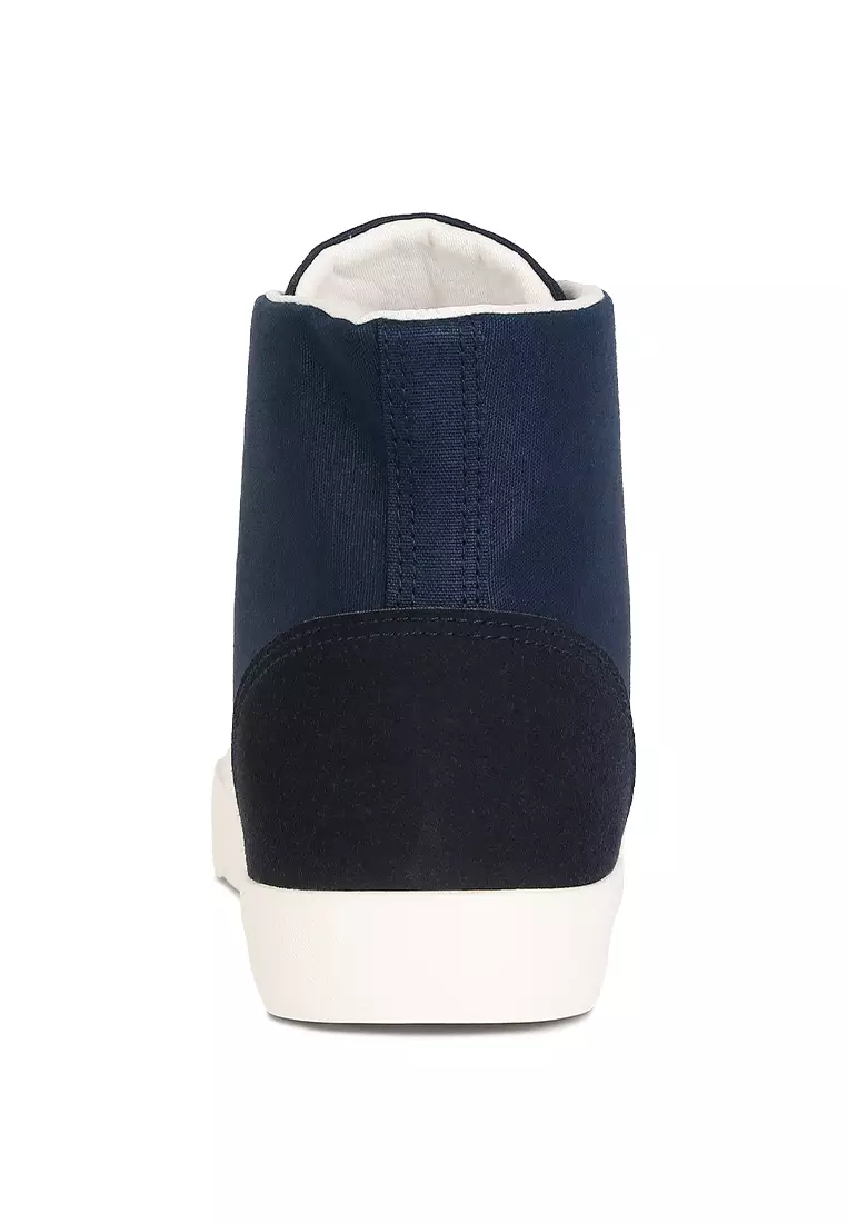 Sepatu Kets Pria Sepanjang Pergelangan Kaki Warna Navy