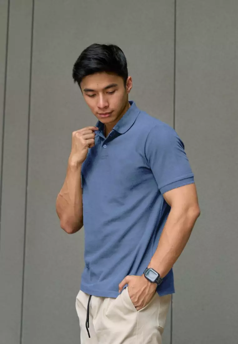 Kale Park Steel Blue / Kaos Polo Pria Lengan Pendek Kerah / Polo Shirt Slim Fit