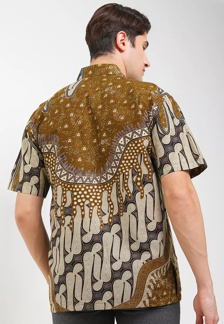 Clovis Kemeja Batik Premium Pria Casual Modern Lengan Pendek