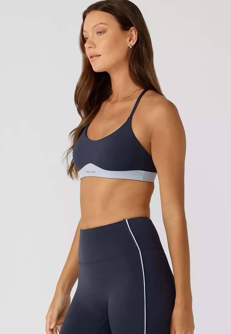 Lorna jane blue sports bra sales