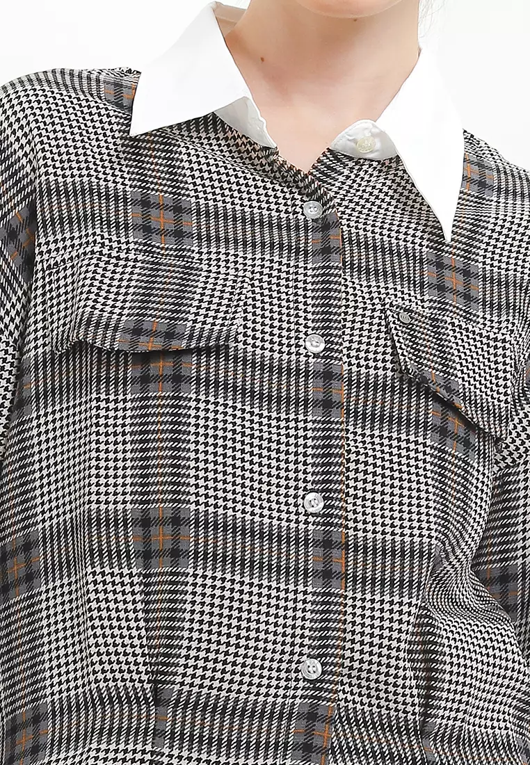 Mid Crop Plaid Shirt