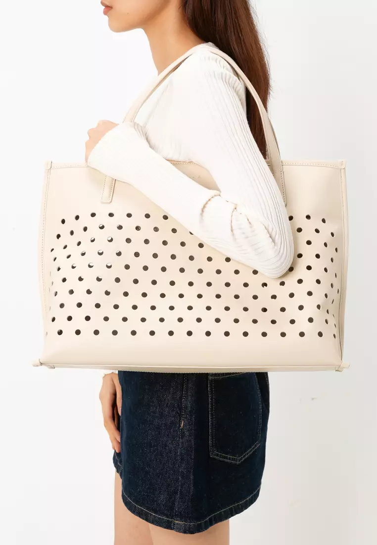 Perforated Leather Tote Bag