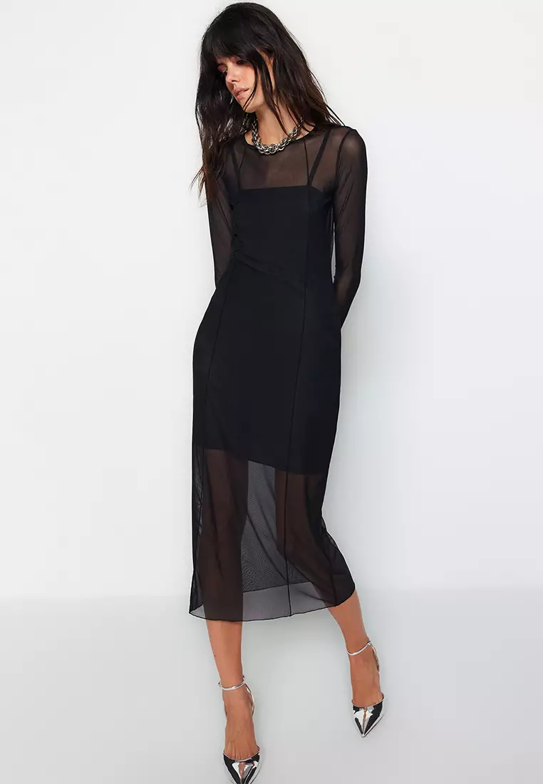 Mesh Midi Dress