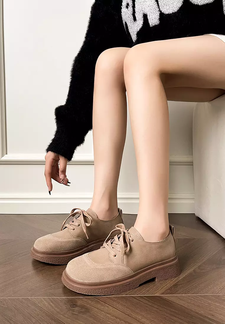 Suede Patchwork Derby Shoes WW688-3