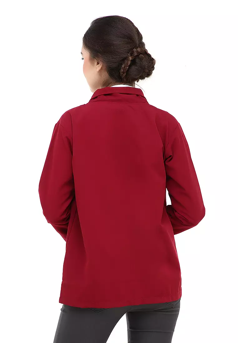Blazer Wanita Casual Suit Material Baby Canvas ORIGINAL - Maroon