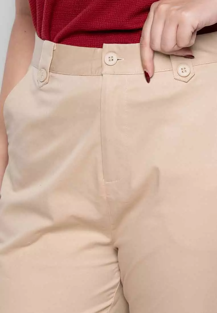 Milly Plus Size Melyna Slim Casual Pants with Belt Loop Detail