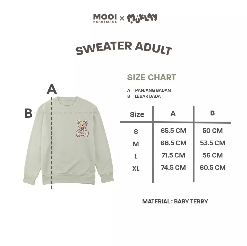 Mooi X Muklay Sweater Dewasa Unisex Sweater Basic Adult - Steel Navy