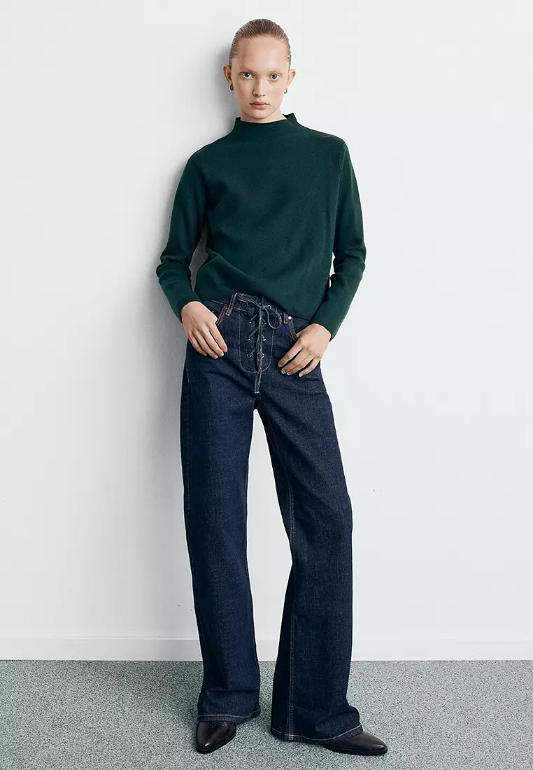 Knitted Sweater With Perkins Neck