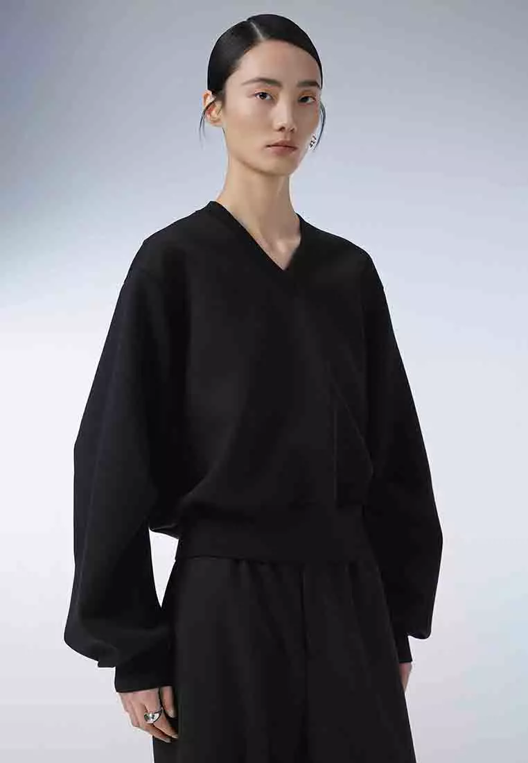 V領寬鬆套頭衛衣