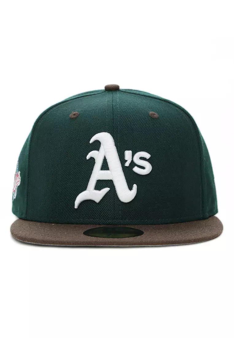 New Era Oakland Athletics Laurel Side Patch 59FIFTY Mens Hat (Green)