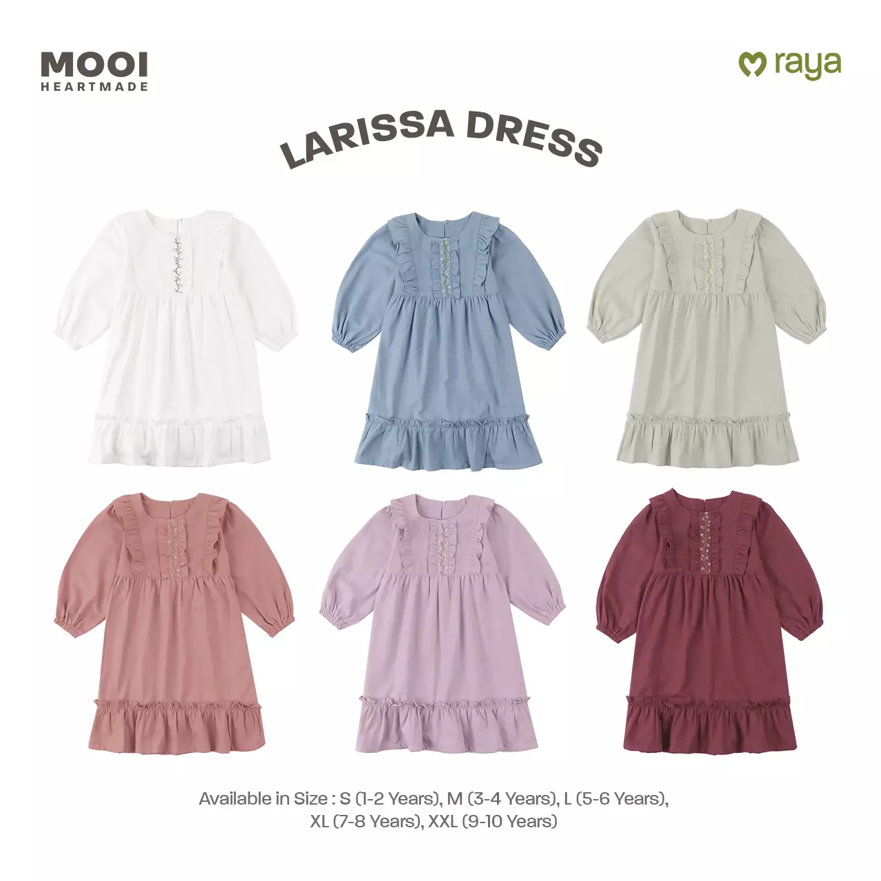 Mooi Dress Anak Gamis Anak Perempuan Raya Collection Larissa Dress - Clary Sage