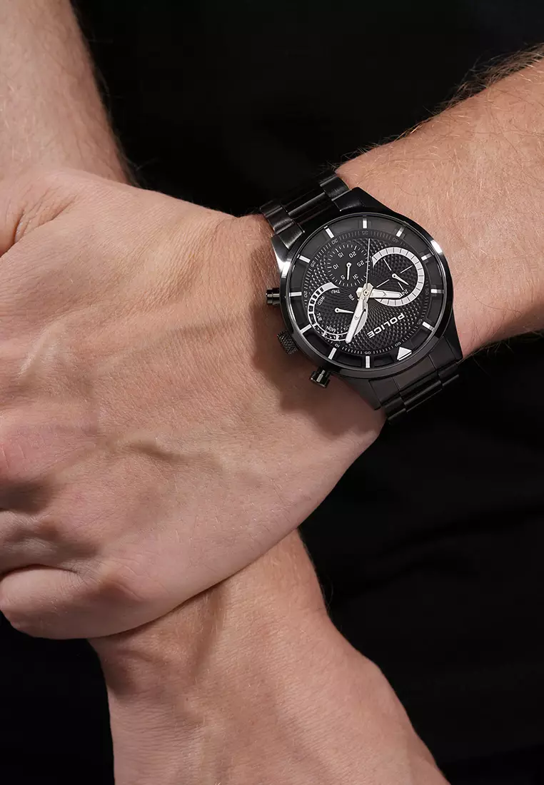 Police Driver Ii Gray Stainless Steel Analog Quartz Watch For Men PPEWGK0040301