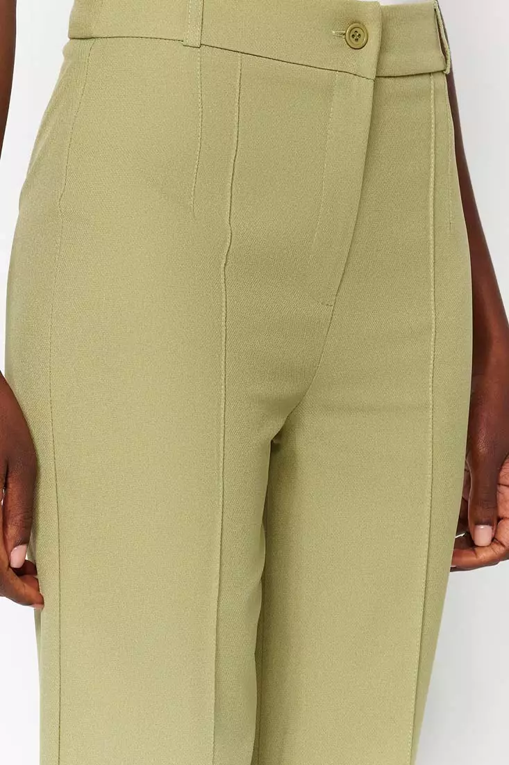 High Waist Straight Cut Trousers