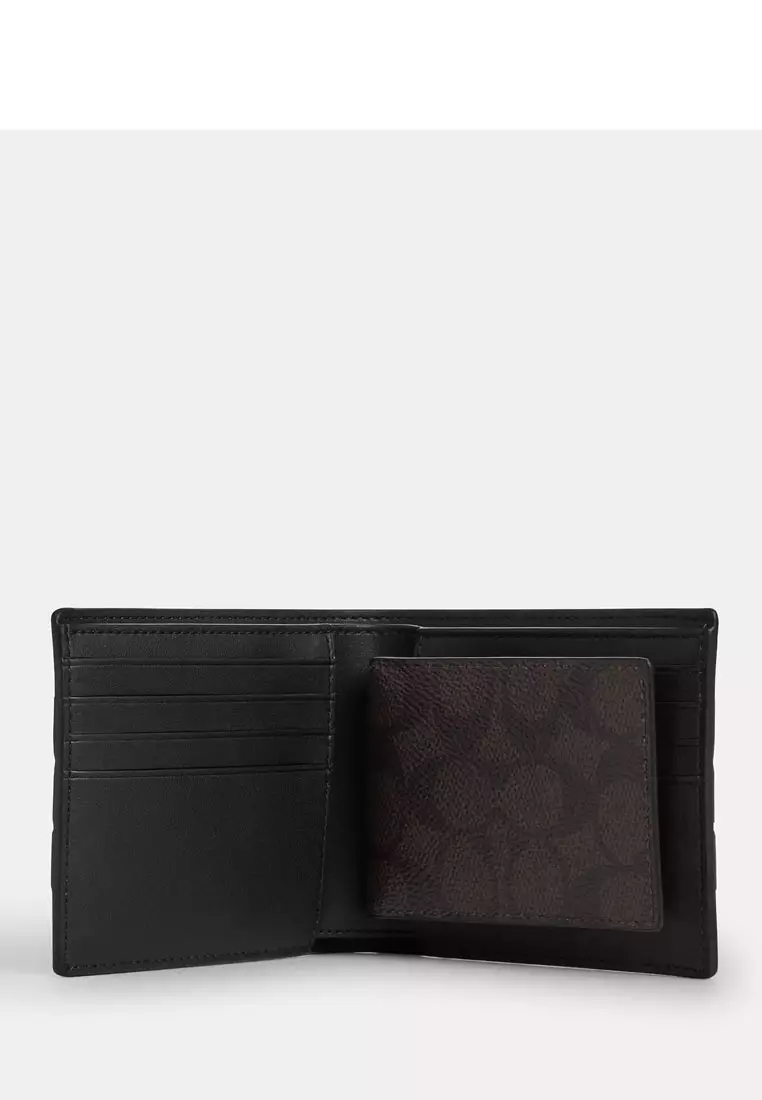 3 In 1 Wallet In Signature Canvas With Varsity Stripe