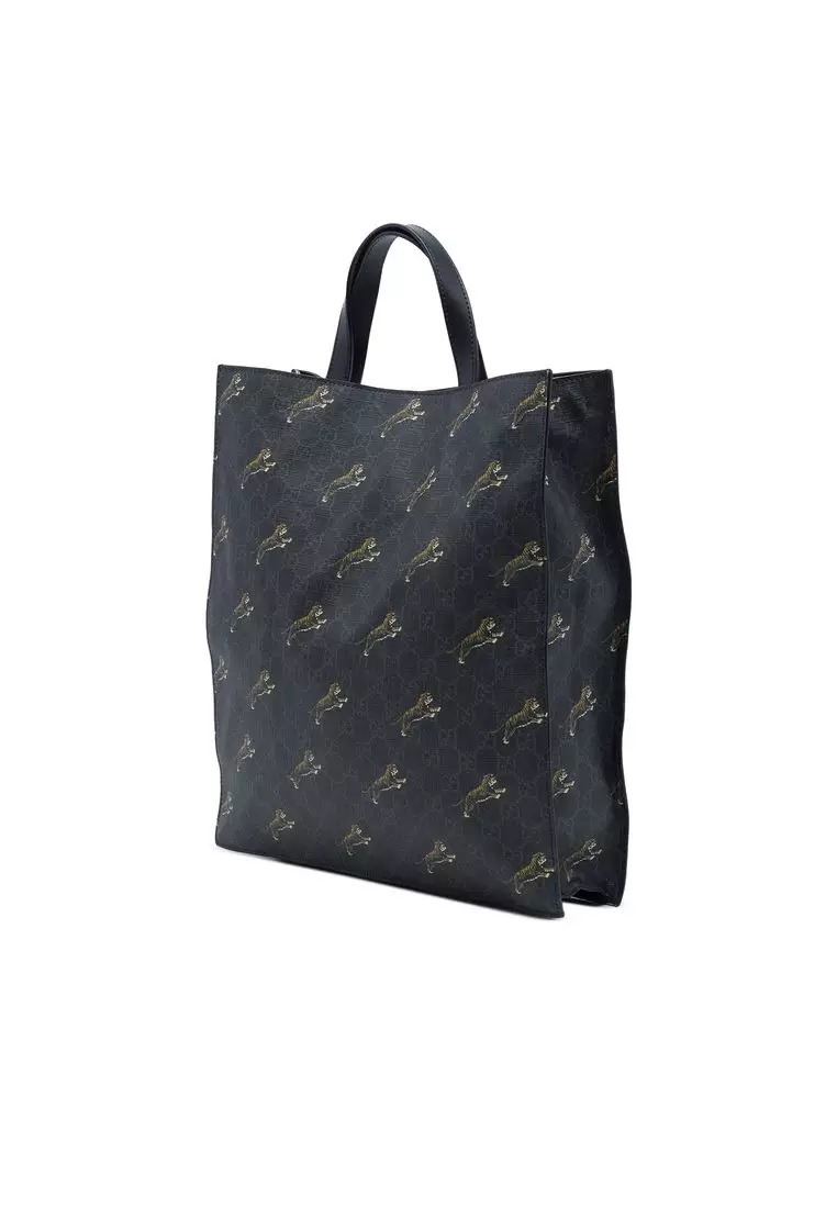 Pre-Loved Gucci Gg Supreme Web Tiger Convertible Soft Tote