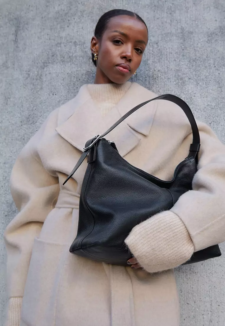 Buy Other Stories Curved Leather Shoulder Bag Online ZALORA