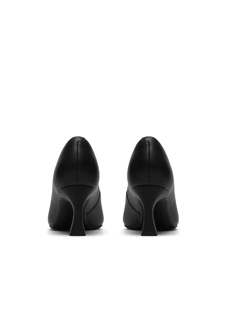 Womens Tammitha Eve High Heels Black Leather - Wide Fit