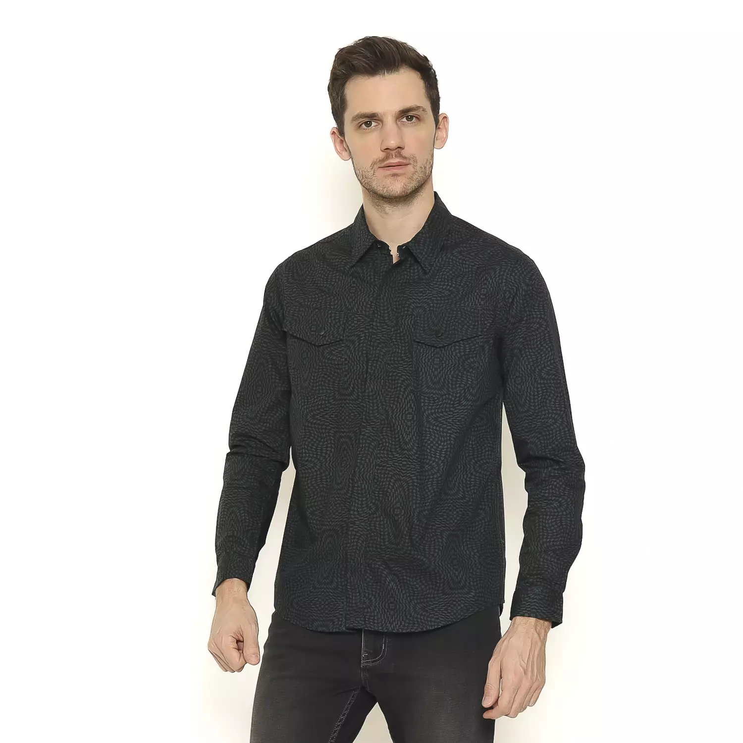 Insight Kemeja Lengan Panjang Pria Hypnotic Men Shirt Long Planet Surf