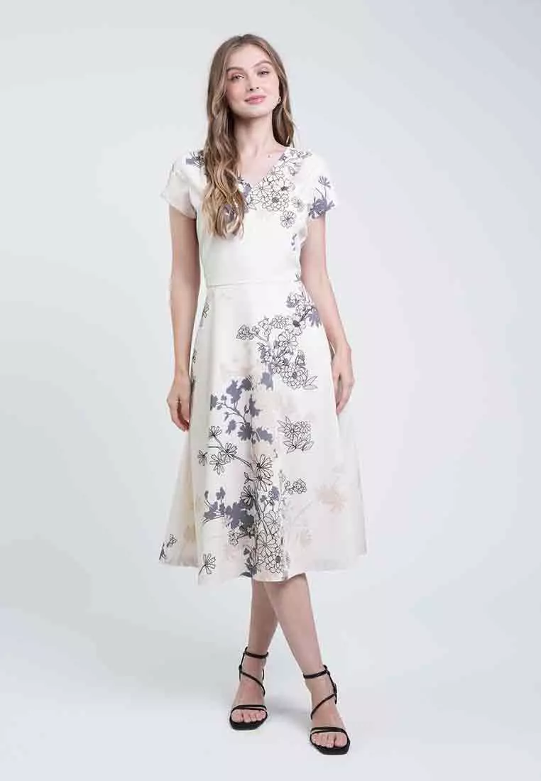 Anya V-Neck Floral A-Line Dress