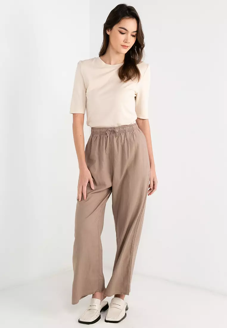 Women's Linen High Waist Wide Leg Pants 05412015