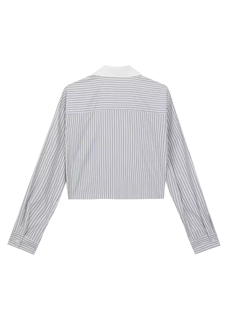 Cropped Bi-Colour Shirt