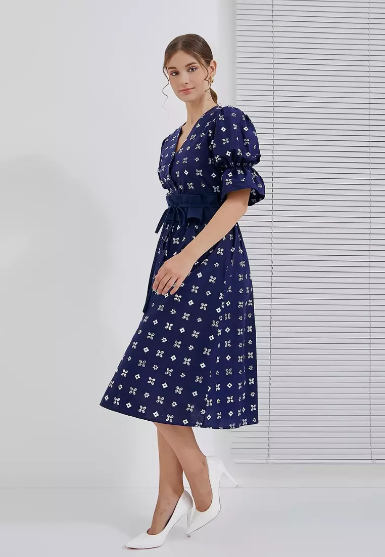 Nayara Dress Batik Nara Navy