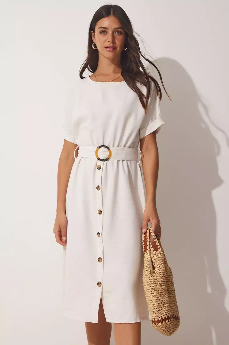 Summer Dress with Straps and Flowers