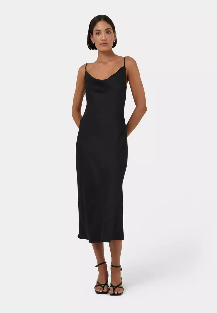 Joy Satin Cowl Neck Dress