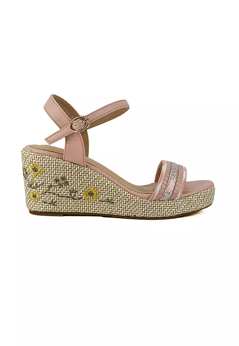 Women's Wedge Sandals LW 26366 Old Rose C46
