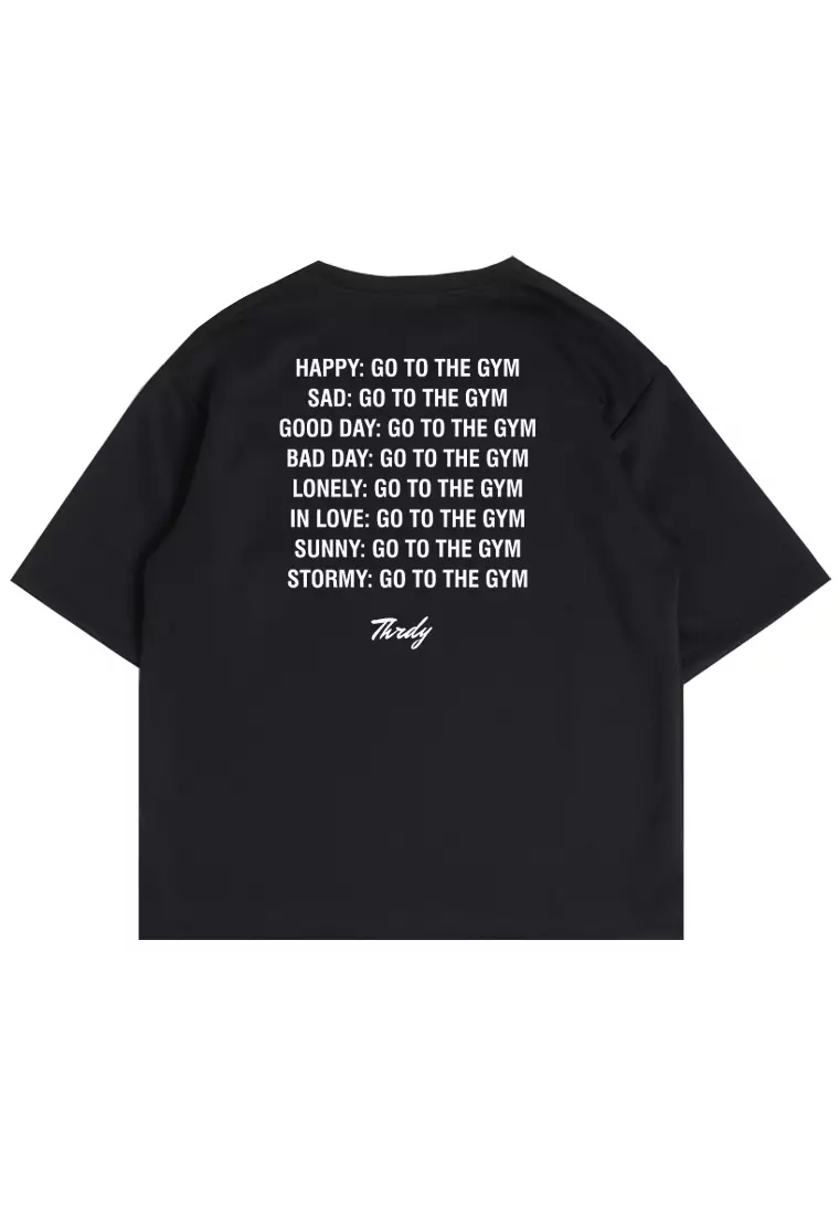 MTQ21 kaos oversize gym pria distro bahan tebal scuba go to the gym hitam