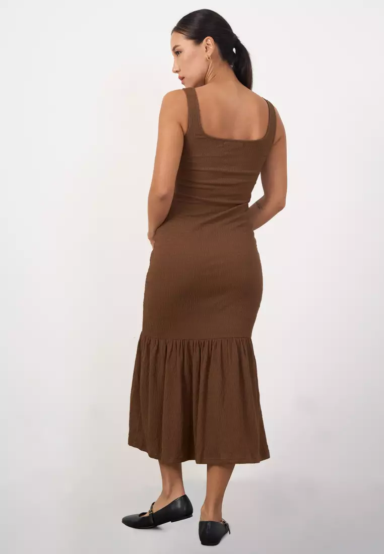 Ruched Hem Maxi Dress