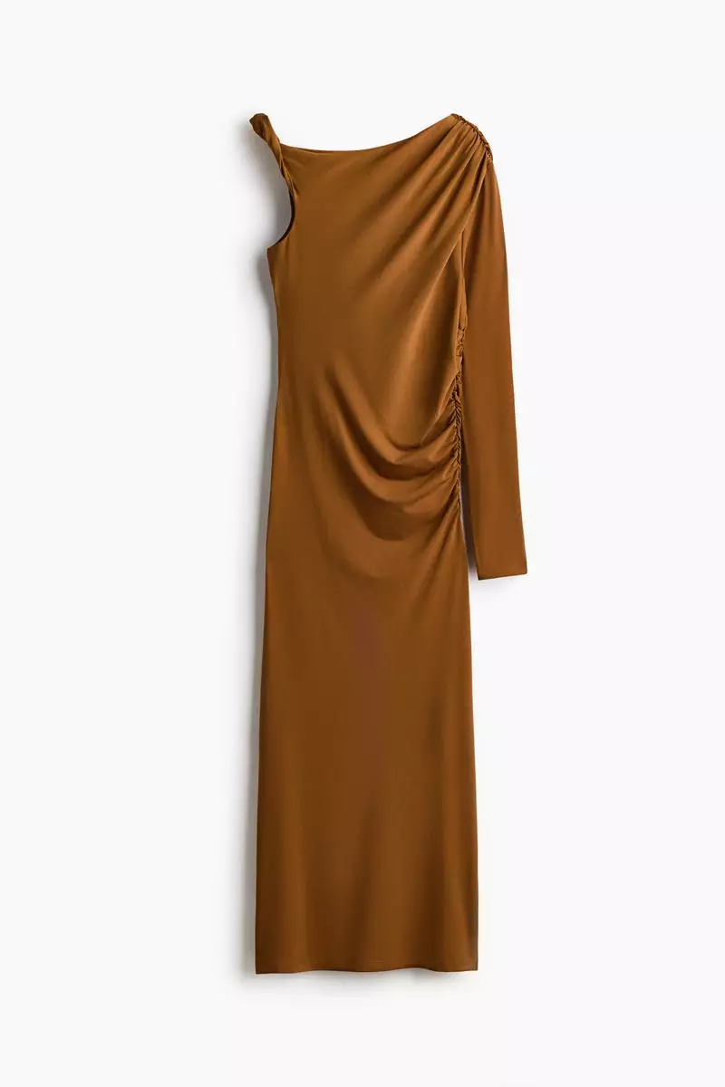Draped one-shoulder dress