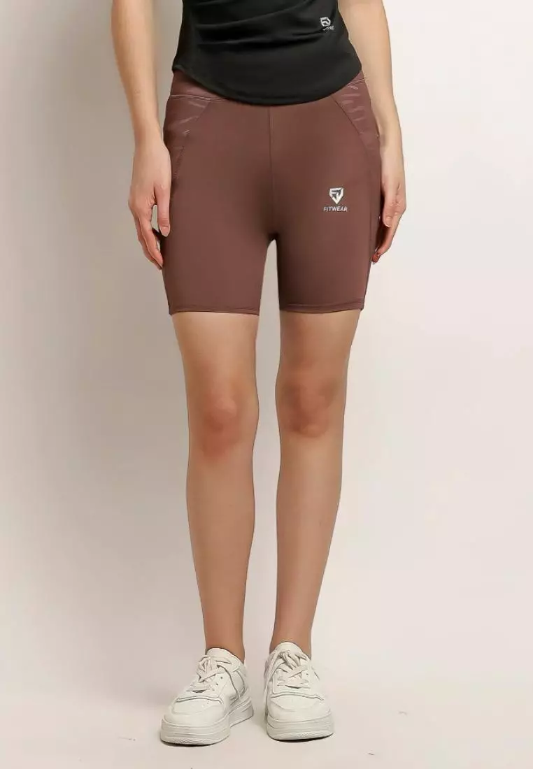 Fitwear - Legging / Celana Pendek Olahraga VEXANA PRINTED WAIST - ZEBRA BROWN