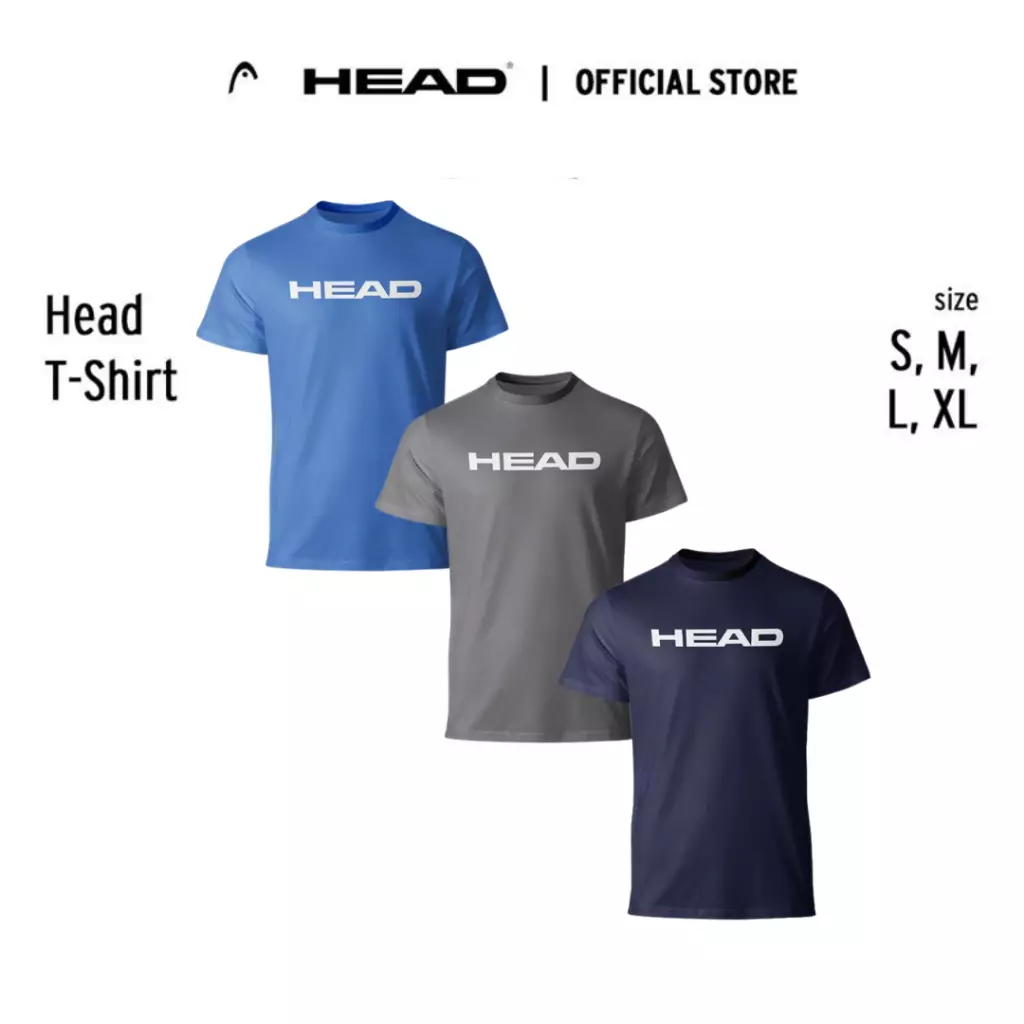 HEAD T-Shirt Men Cotton Grey - Kaos Pria (Abu-Abu)