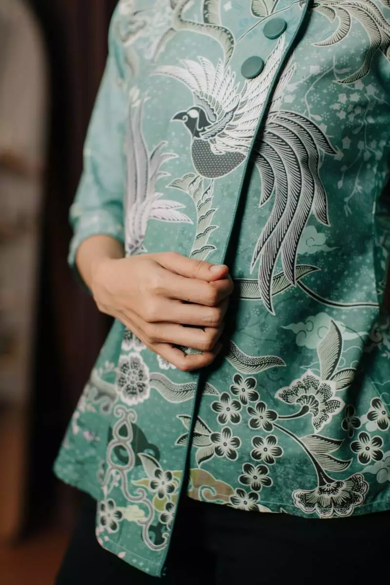 Namora Sage Green Blouse Batik Wanita Digital Print