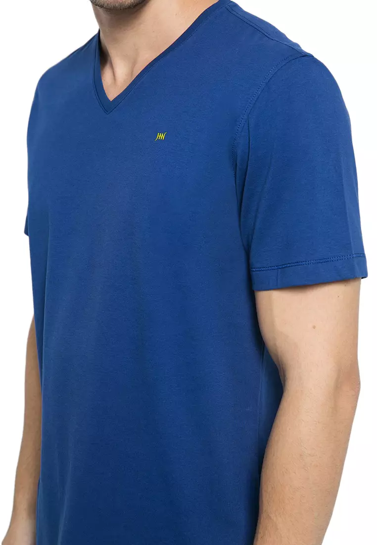 Johnwin - Kaos Pria - Kaos Polos Warna - Kaos Supima 40's - V Neck