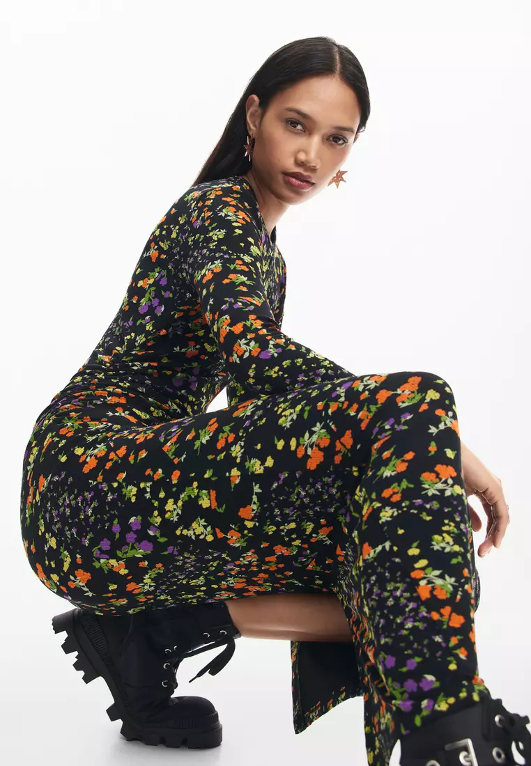 Desigual Woman Slim floral dress.