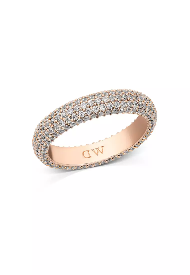 Pavé Ring 5.0mm Rose Gold Unisex Ring for women and men stainless steel crystal Ring DW Official Authentic Original Cincin perempuan lelaki DW