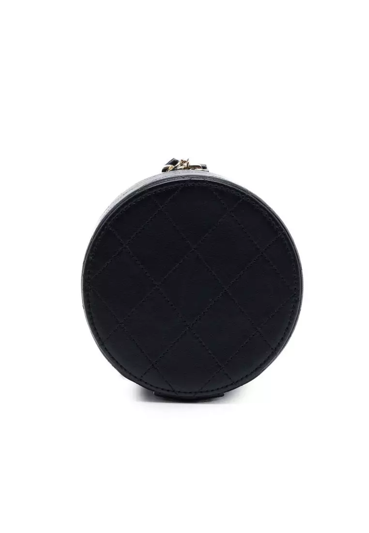 Pre-Loved Chanel Quilted Lambskin Chain And Charm Vanity Case
