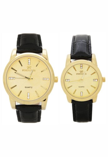 Fortuner Watch Jam Tangan Pria dan Wanita FR CK4855 Gold