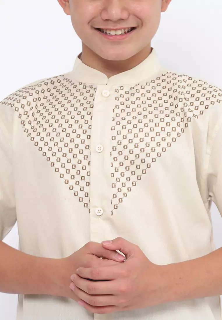 Baju Koko Set Anak Laki Diamond Cream - MODERN