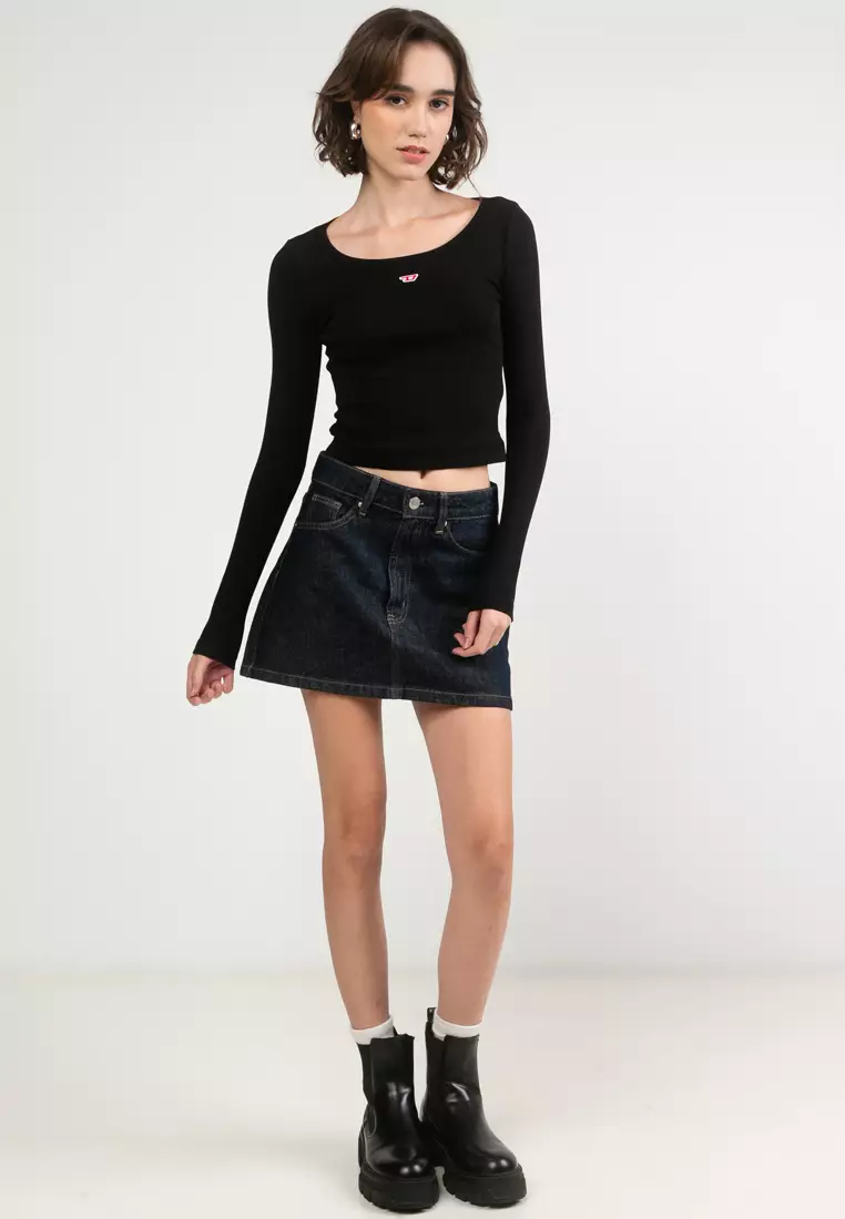 D Logo Embroidered Patch Long-Sleeves Top