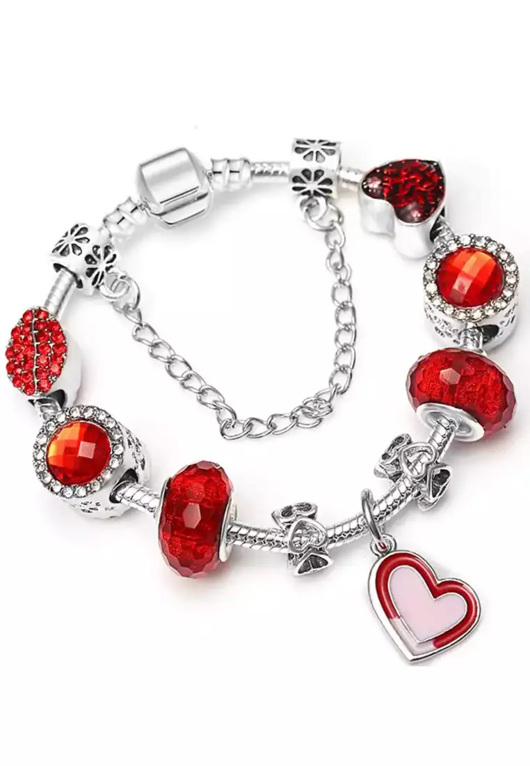 Special Set - Ladies Steel Quartz Watch + Steel Charms Bracelet (Each item individually Packed)