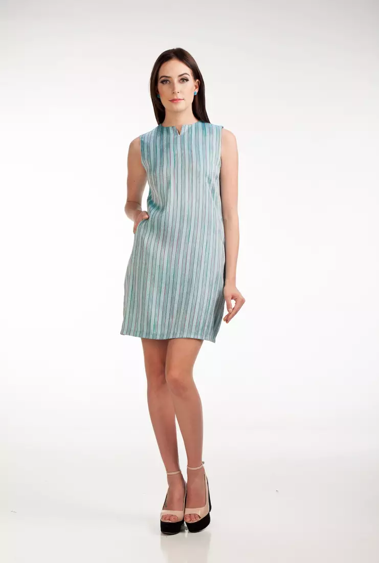 Sophistix Cerise Striped Dress In Blue