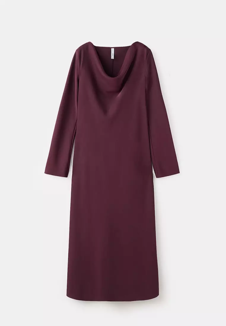 Long Dress With Draped Neck
