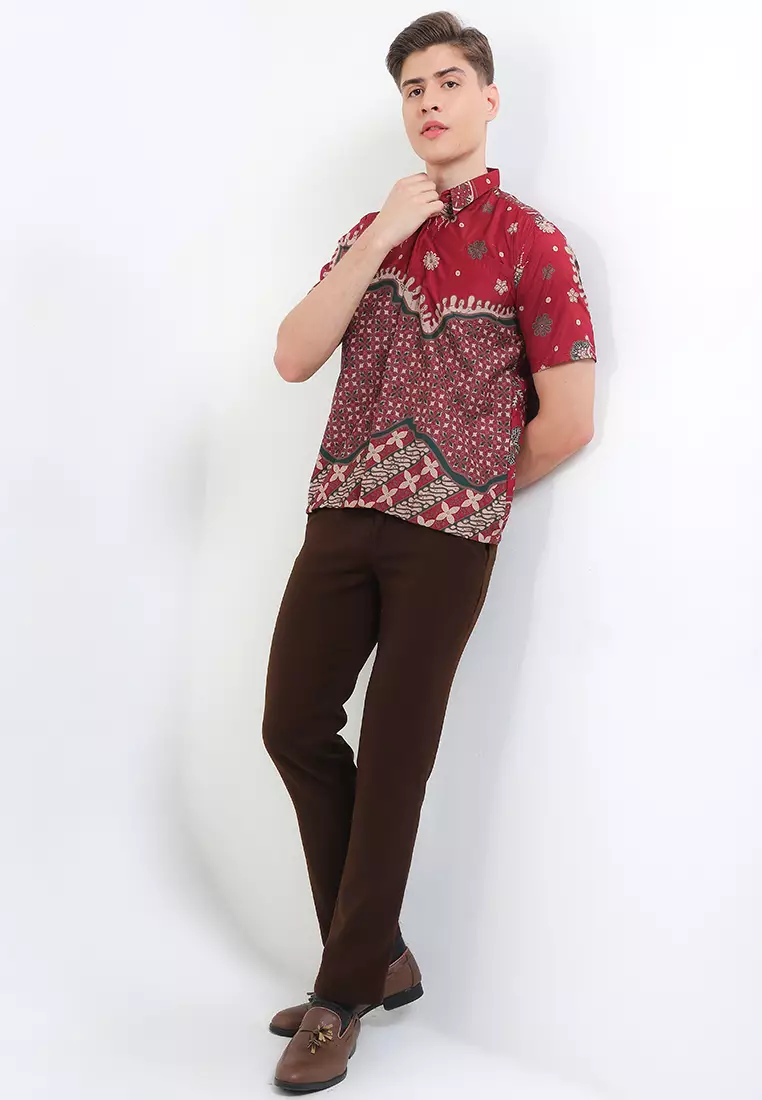 Bintang Kemeja Batik Exclusive Premium Pria Casual Modern Lengan Pendek
