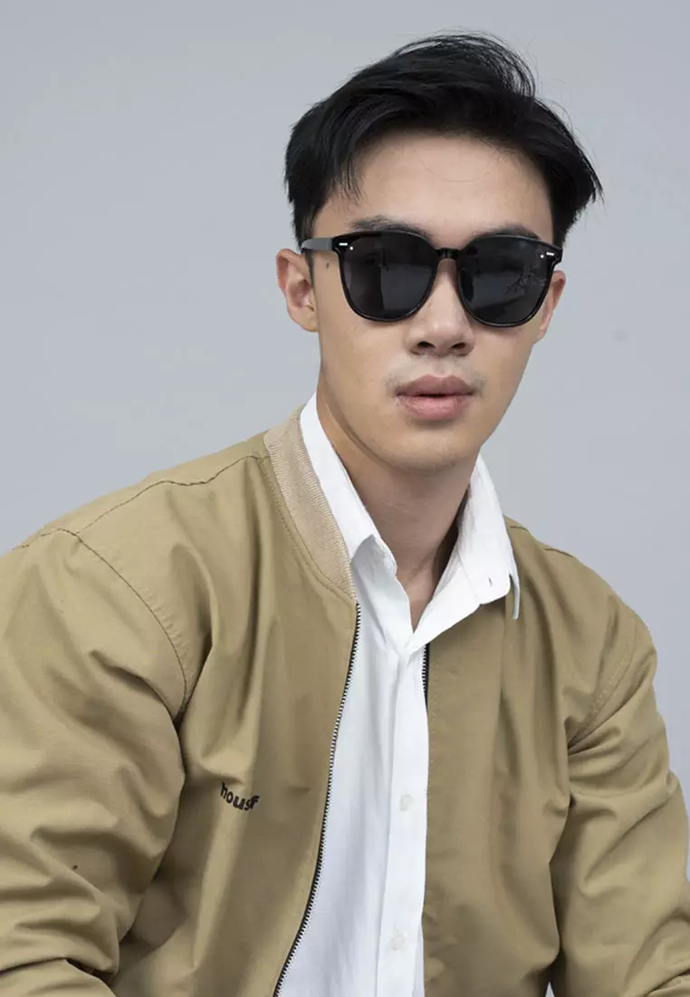 Houseofcuff Frame Kacamata Sun Glasses Pria Wanita Unisex Hitam A15